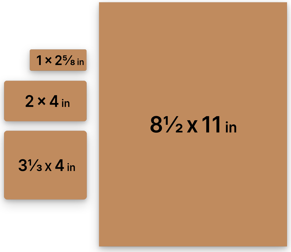 Brown Kraft Assorted Size Labels Combo Set - 4 Packs (370 Total)