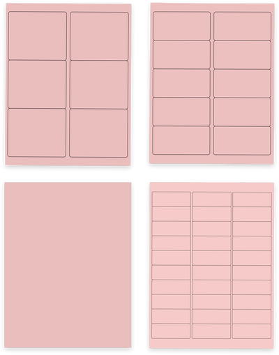 Baby Pink Assorted Size Labels Combo Set - 4 Packs (370 Total)