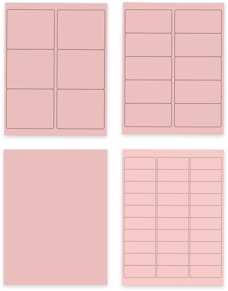 Baby Pink Assorted Size Labels Combo Set - 4 Packs (370 Total)