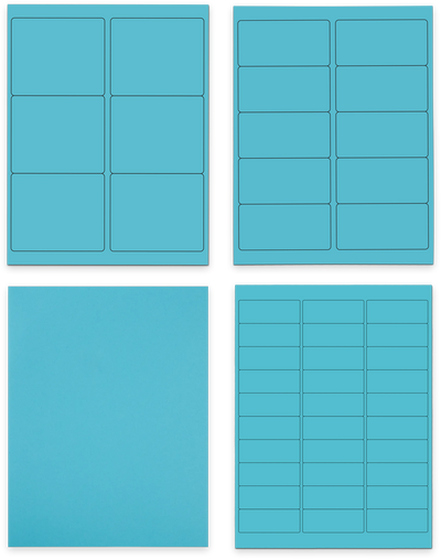 Blue Assorted Size Labels Combo Set - 4 Packs (370 Total)