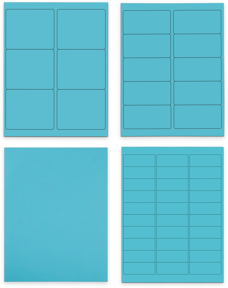 Blue Assorted Size Labels Combo Set - 4 Packs (370 Total)