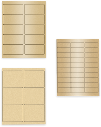 Gold Metallic Assorted Size Labels Combo Set - 3 Packs (360 Total)