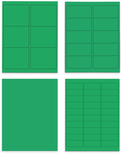 Green Assorted Size Labels Combo Set - 4 Packs (370 Total)