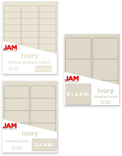 Ivory Assorted Size Labels Combo Set - 3 Packs (360 Total)