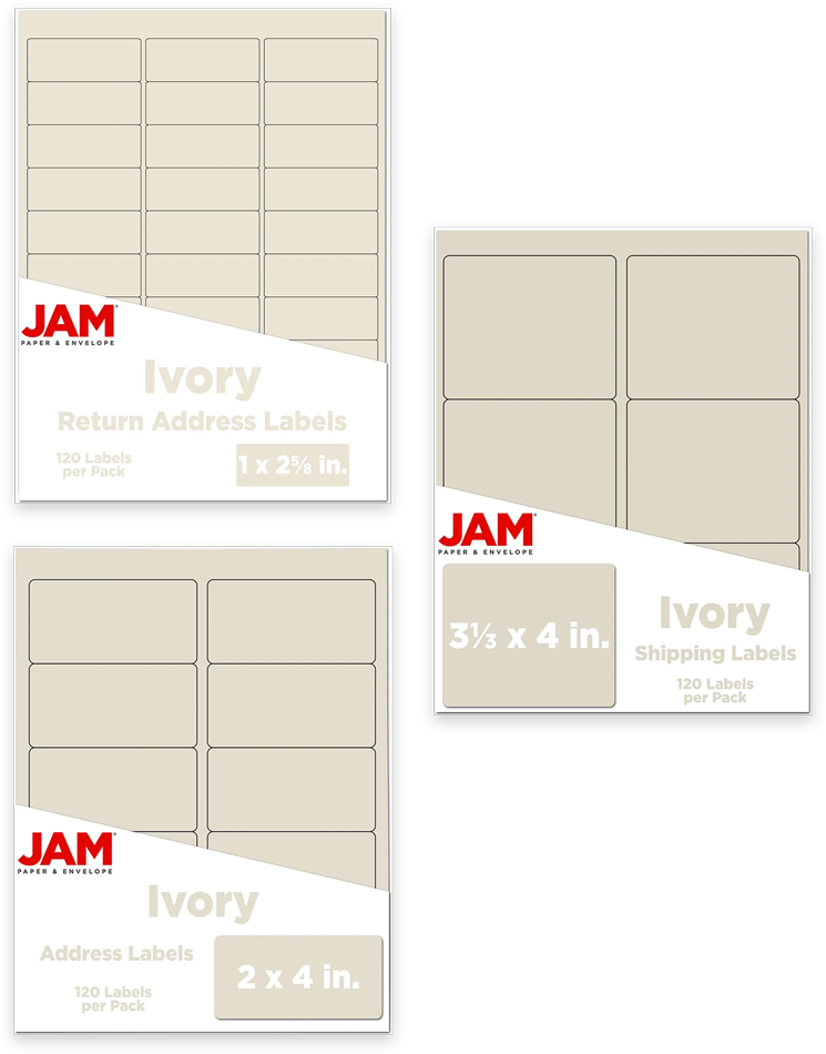Ivory Assorted Size Labels Combo Set - 3 Packs (360 Total)