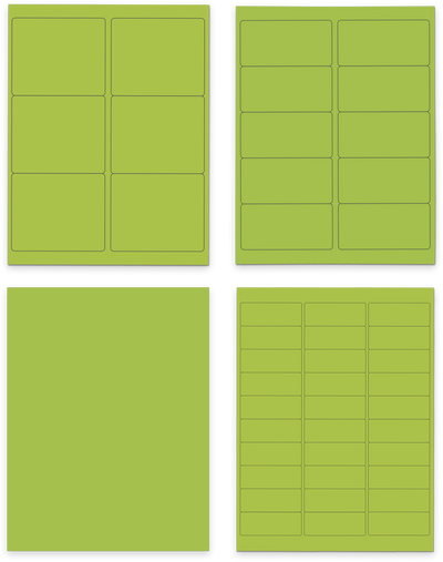 Ultra Lime Green Assorted Size Labels Combo Set - 4 Packs (370 Total)