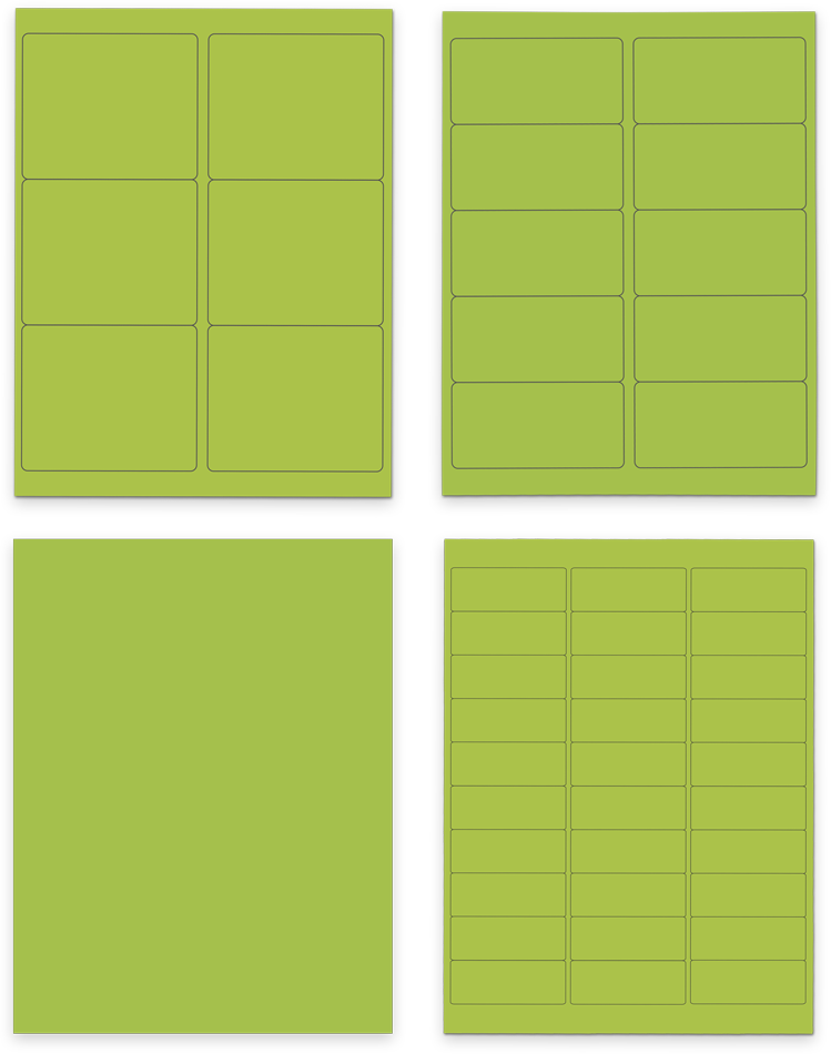 Ultra Lime Green Assorted Size Labels Combo Set - 4 Packs (370 Total)