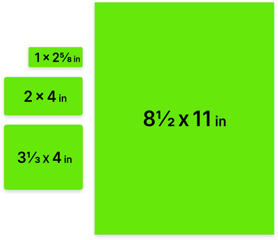 Neon Green Assorted Size Labels Combo Set - 4 Packs (370 Total)