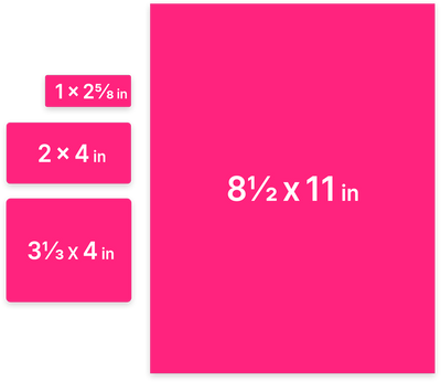 Neon Pink Assorted Size Labels Combo Set - 4 Packs (370 Total)