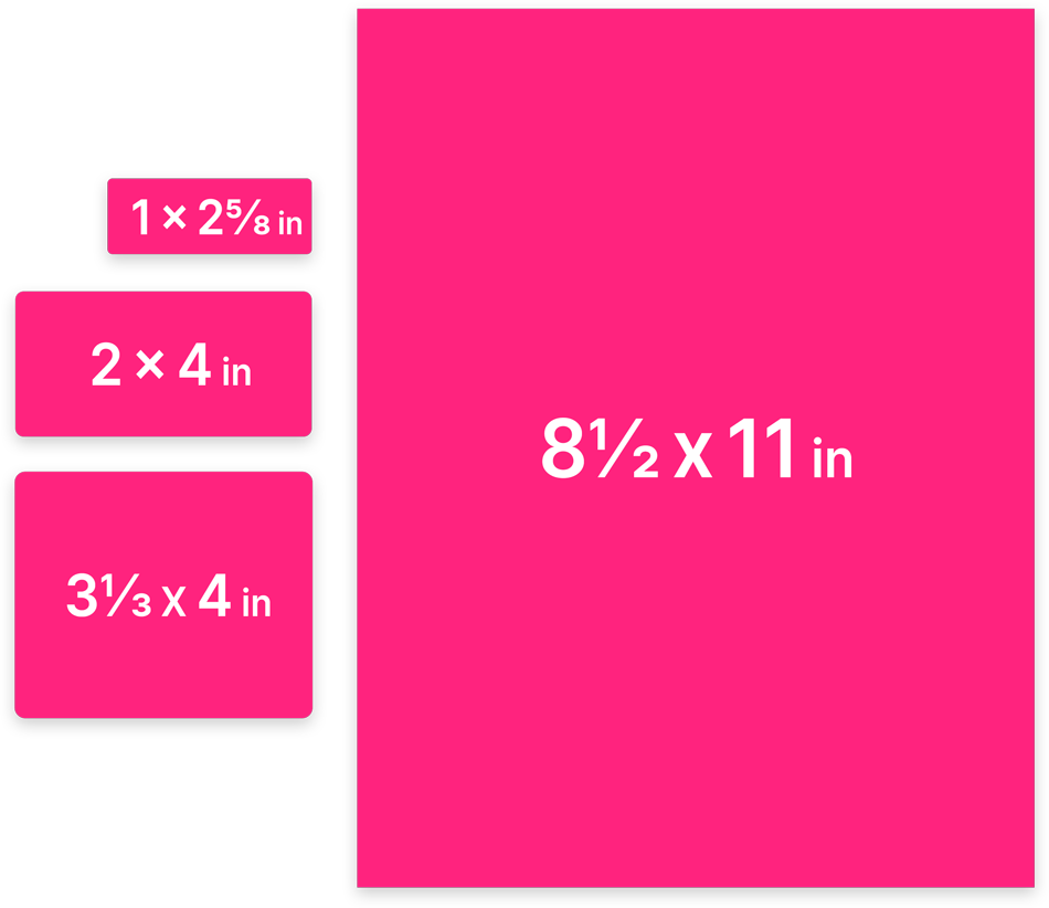 Neon Pink Assorted Size Labels Combo Set - 4 Packs (370 Total)