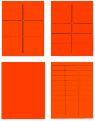 Neon Red Assorted Size Labels Combo Set - 4 Packs (370 Total)
