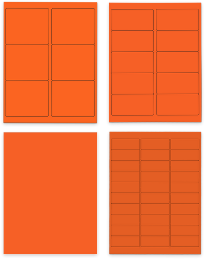 Orange Assorted Size Labels Combo Set - 4 Packs (370 Total)