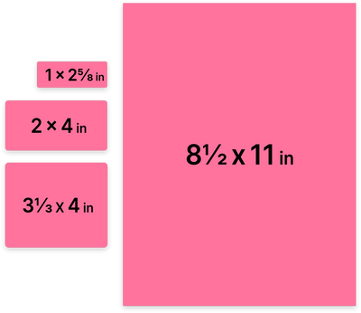 Ultra Pink Assorted Size Labels Combo Set - 4 Packs (370 Total)