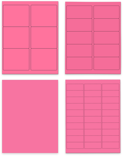 Ultra Pink Assorted Size Labels Combo Set - 4 Packs (370 Total)
