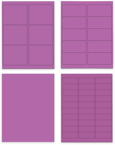 Violet Purple Assorted Size Labels Combo Set - 4 Packs (370 Total)