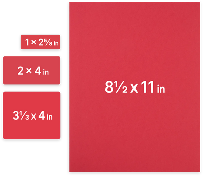Red Assorted Size Labels Combo Set - 4 Packs (370 Total)