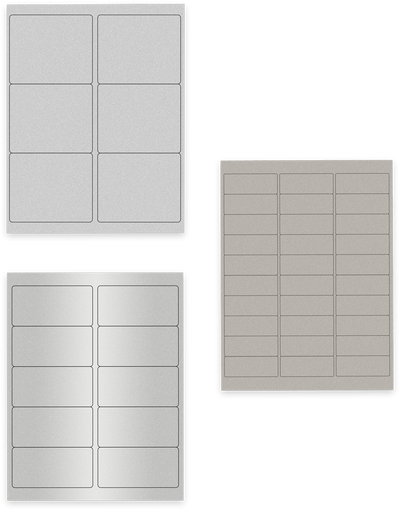 Silver Metallic Assorted Size Labels Combo Set - 3 Packs (360 Total)