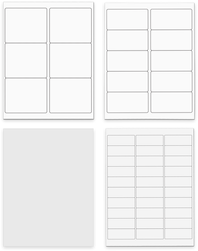 White Assorted Size Labels Combo Set - 4 Packs (370 Total)