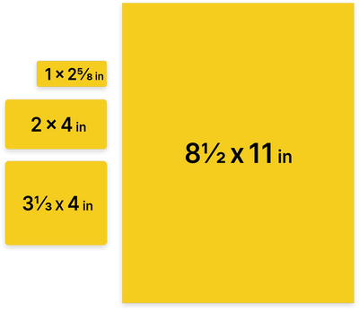 Yellow Assorted Size Labels Combo Set - 4 Packs (370 Total)