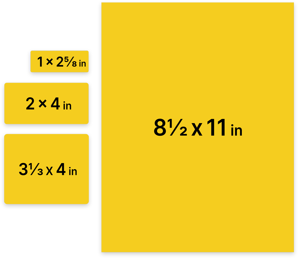 Yellow Assorted Size Labels Combo Set - 4 Packs (370 Total)