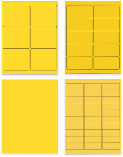 Yellow Assorted Size Labels Combo Set - 4 Packs (370 Total)
