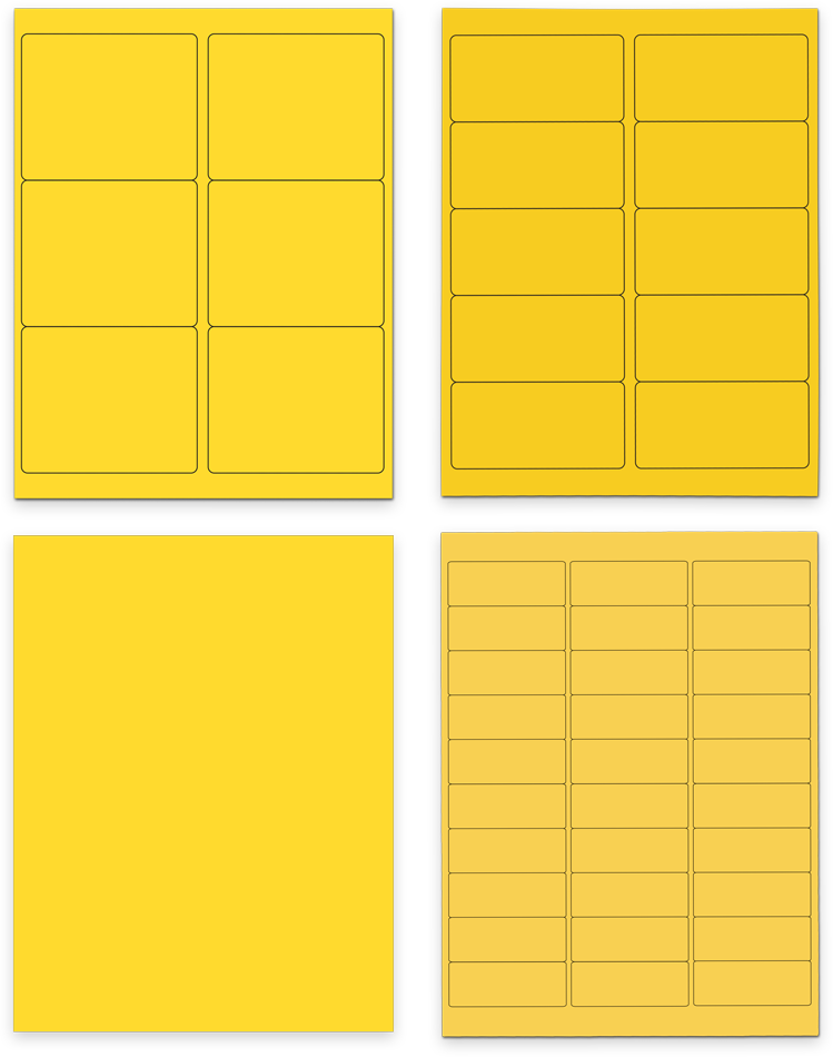 Yellow Assorted Size Labels Combo Set - 4 Packs (370 Total)