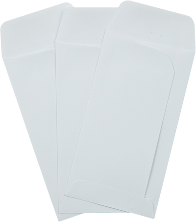 White 24lb Large Drive-In Banking Envelopes (3 3/4 x 7)