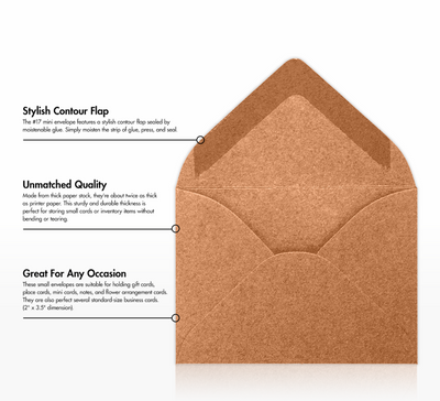 Copper Brown Metallic 32lb #17 Mini Envelopes (2 11/16 x 3 11/16)