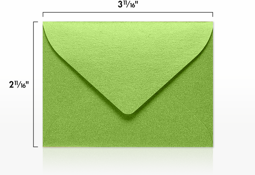 Lime Green Metallic 32lb #17 Mini Envelopes (2 11/16 x 3 11/16)
