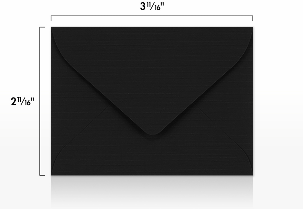 Black Linen 32lb #17 Mini Envelopes (2 11/16 x 3 11/16)