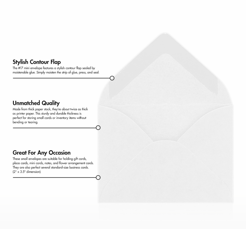 Snowflakes 28lb #17 Mini Envelopes (2 11/16 x 3 11/16)