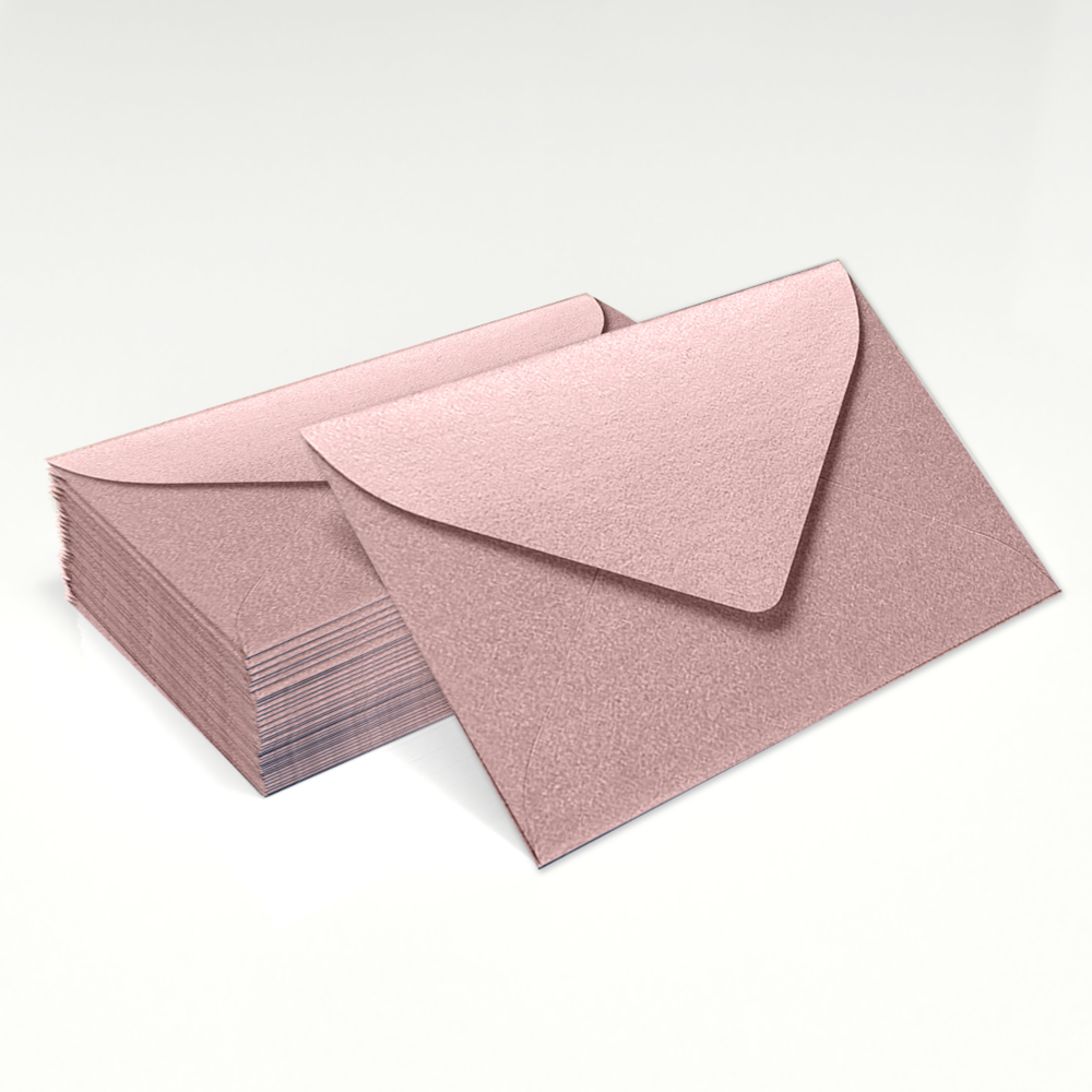 Misty Rose Pink Metallic 84lb #17 Mini Envelopes (2 11/16 x 3 11/16)