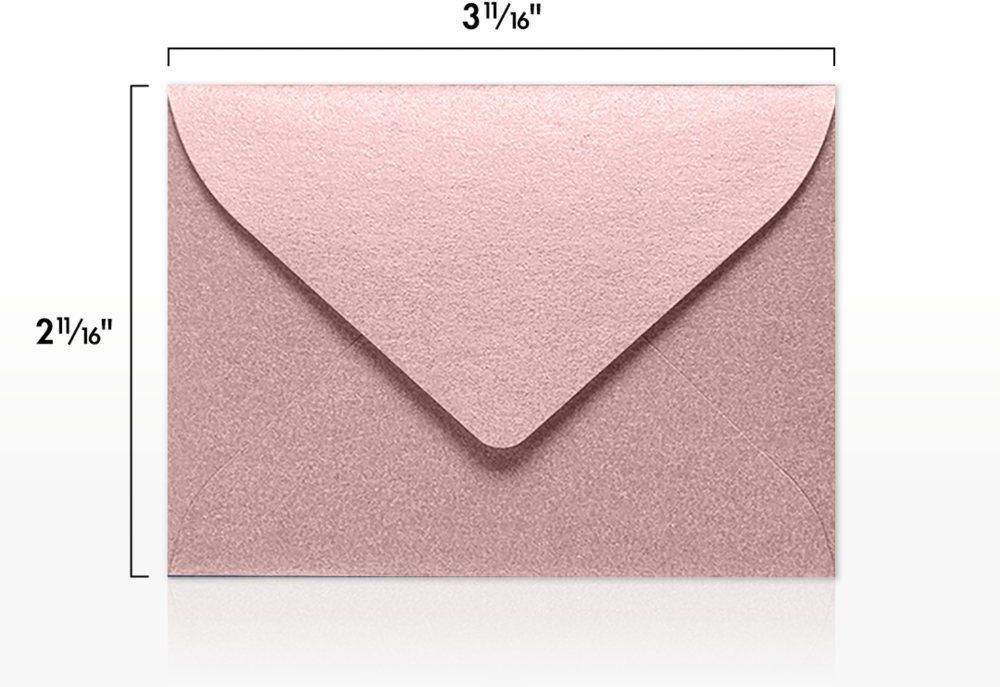 Misty Rose Pink Metallic 84lb #17 Mini Envelopes (2 11/16 x 3 11/16)