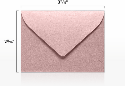Misty Rose Pink Metallic 84lb #17 Mini Envelopes (2 11/16 x 3 11/16)