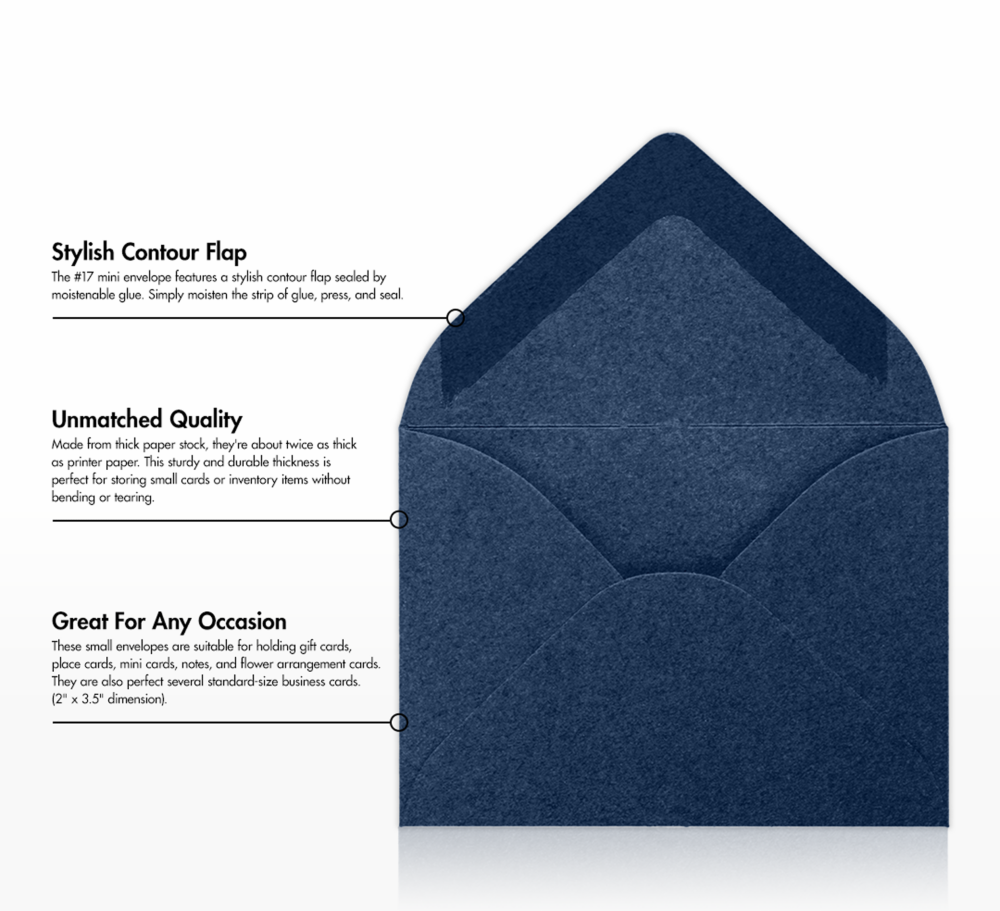 Lapis Navy Blue Metallic 32lb #17 Mini Envelopes (2 11/16 x 3 11/16)