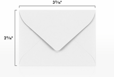 White 28lb #17 Mini Envelopes (2 11/16 x 3 11/16)
