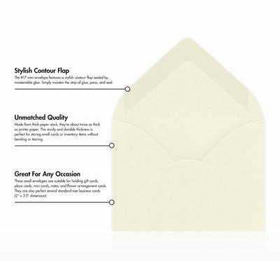Natural 28lb Cougar #17 Mini Premium Envelopes (2 11/16 x 3 11/16)