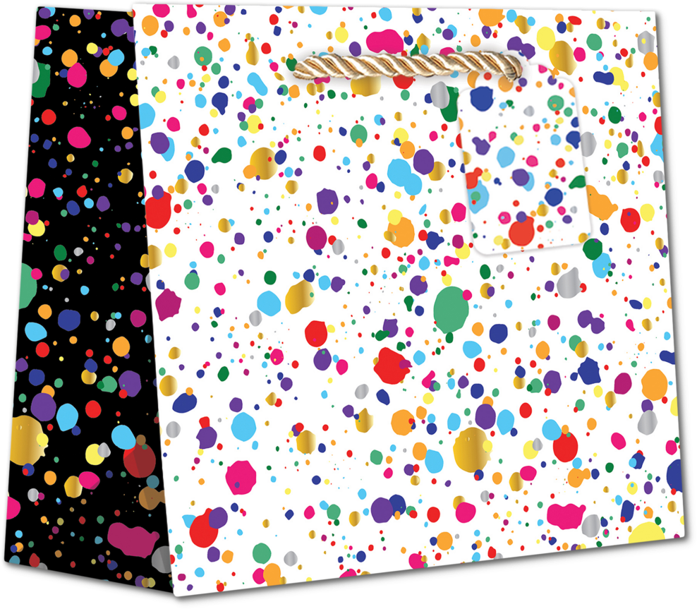 Splatter Birthday Large Gift Bags (12 1/2 x 10 x 5)