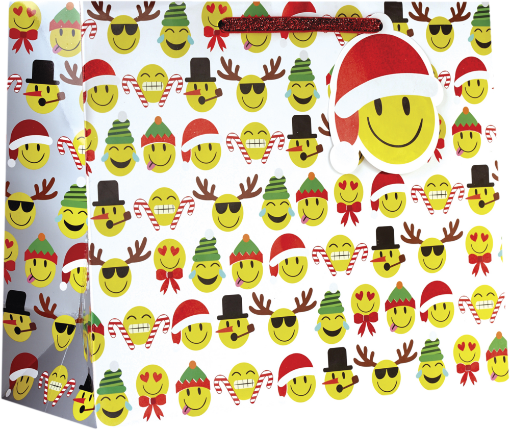 Emoji Christmas Large Gift Bags (12 1/2 x 10 x 5)
