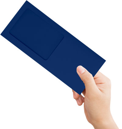 Navy Blue 32lb #10 All Purpose Window (4 1/8 x 9 1/2) with Peel & Seal