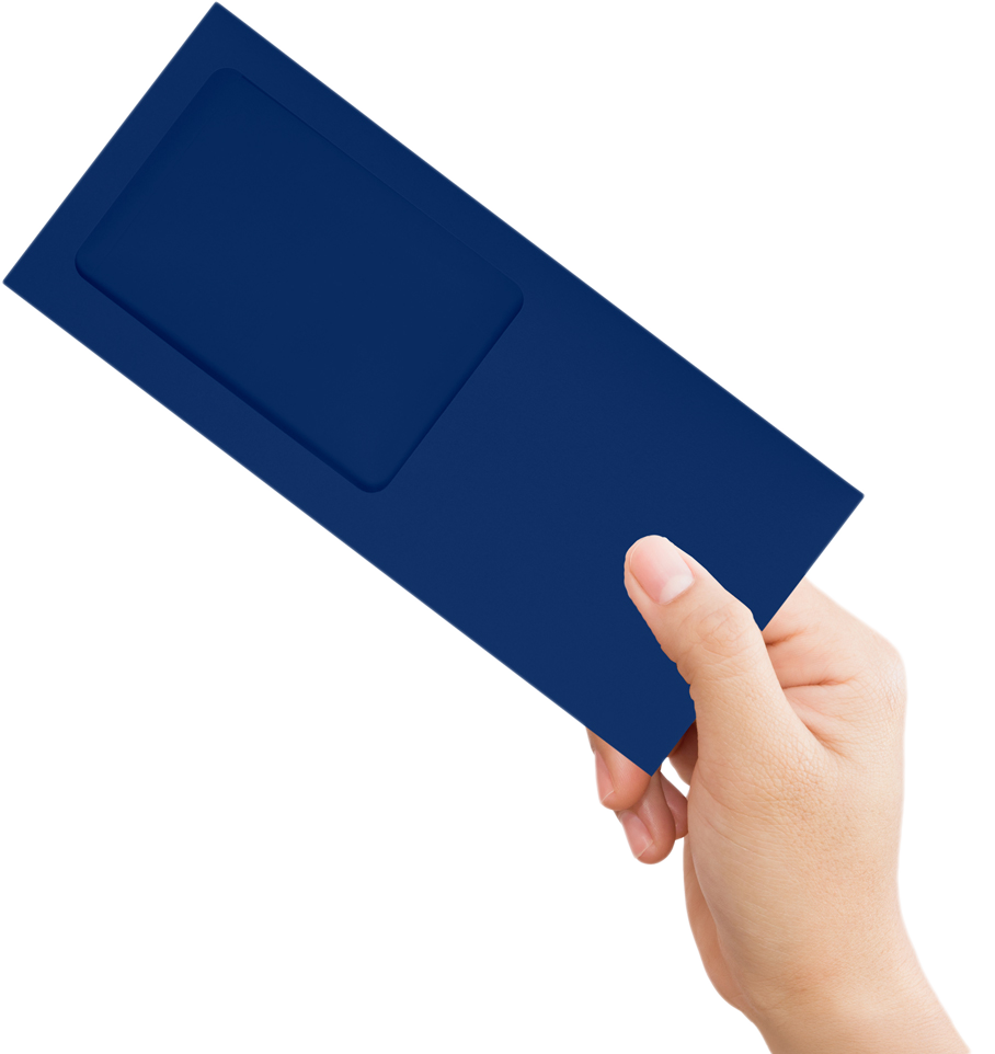 Navy Blue 32lb #10 All Purpose Window (4 1/8 x 9 1/2) with Peel & Seal