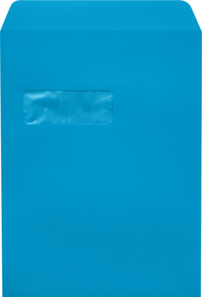 Pool Blue 32lb 9 x 12 Open End Window Envelopes with Peel & Seal