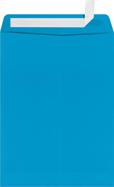 Pool Blue 32lb 9 x 12 Open End Window Envelopes with Peel & Seal