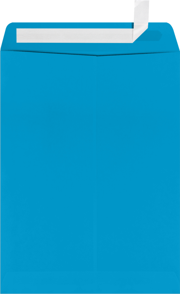 Pool Blue 32lb 9 x 12 Open End Window Envelopes with Peel & Seal