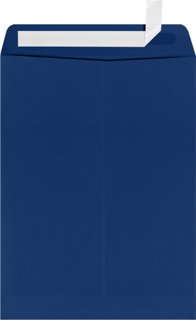 Navy Blue 32lb 9 x 12 Open End Window Envelopes with Peel & Seal