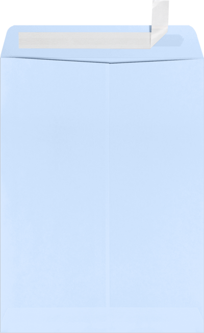 Baby Blue 32lb 9 x 12 Open End Window Envelopes with Peel & Seal