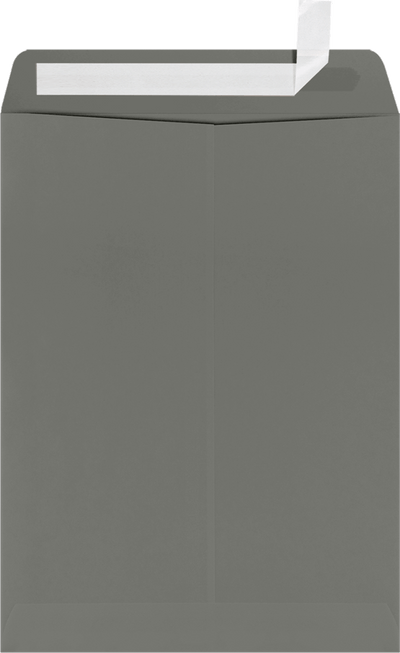 Dark Smoke Gray 32lb 9 x 12 Open End Window Envelopes with Peel & Seal