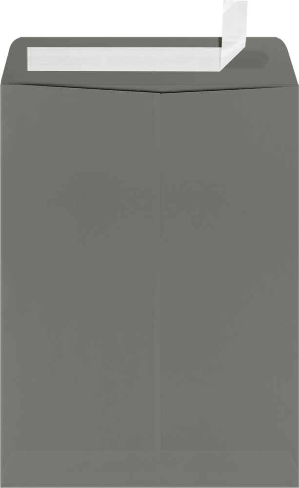 Dark Smoke Gray 32lb 9 x 12 Open End Window Envelopes with Peel & Seal