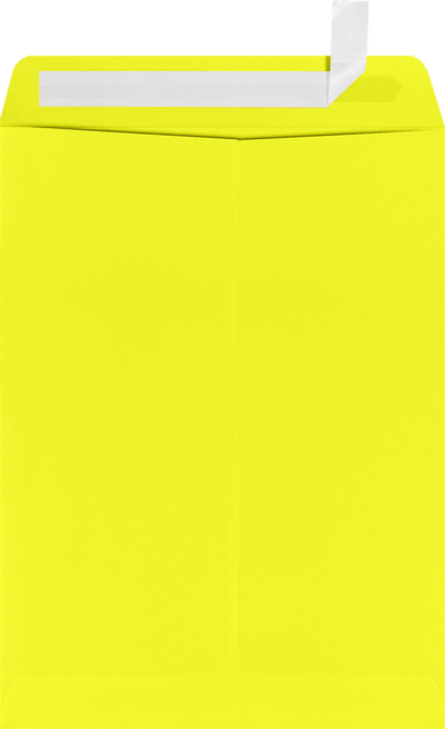 Citrus Yellow 32lb 9 x 12 Open End Window Envelopes with Peel & Seal