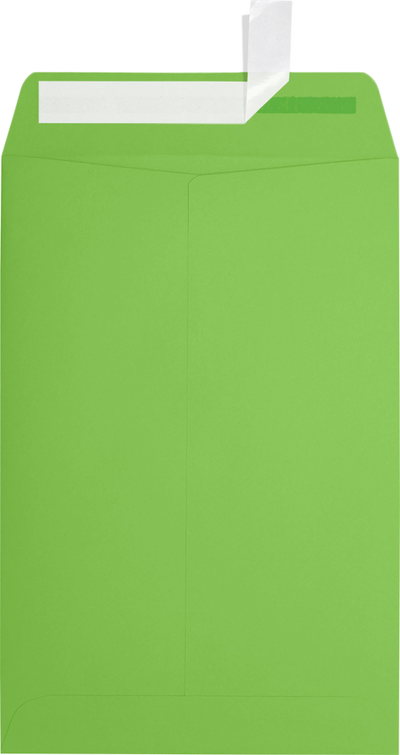 Lime Green 32lb 6 x 9 Open End Envelopes with Peel & Seal